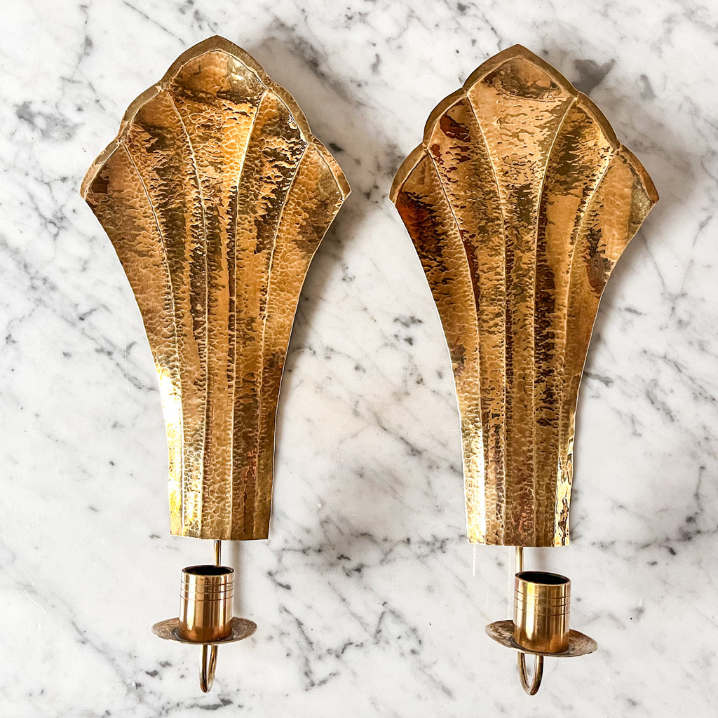 A Pair Of Swedish Brass Candle Sconces