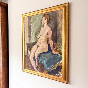 Swedish Oil On Canvas Of A Nude By Anders Wikell