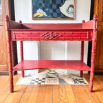 Load image into Gallery viewer, Antique Painted Faux Bamboo Washstand / Console Table
