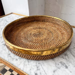 Load image into Gallery viewer, Large Gabriella Crespi Circular Pencil Reed And Brass Tray
