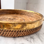 Load image into Gallery viewer, Large Gabriella Crespi Circular Pencil Reed And Brass Tray
