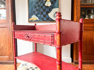 Antique Painted Faux Bamboo Washstand / Console Table