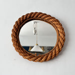 Load image into Gallery viewer, Vintage French Circular Rope Mirror In The Manner Of Adrien Audoux and Frida Minet
