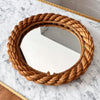 Vintage French Circular Rope Mirror In The Manner Of Adrien Audoux and Frida Minet