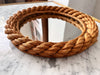 Vintage French Circular Rope Mirror In The Manner Of Adrien Audoux and Frida Minet