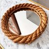 Vintage French Circular Rope Mirror In The Manner Of Adrien Audoux and Frida Minet