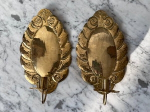 A Pair Of Swedish Brass Candle Sconces