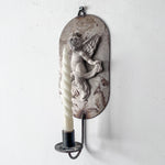 Load image into Gallery viewer, A Pair Of Swedish Metal Cherub Candle Sconces
