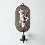 Load image into Gallery viewer, A Pair Of Swedish Metal Cherub Candle Sconces
