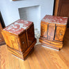 Pair Of Italian Art Deco Marble Top Bedside Cabinets