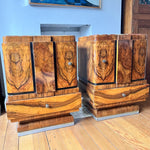 Load image into Gallery viewer, Pair Of Italian Art Deco Marble Top Bedside Cabinets
