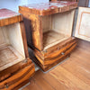 Pair Of Italian Art Deco Marble Top Bedside Cabinets