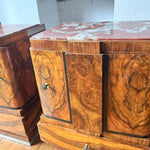 Load image into Gallery viewer, Pair Of Italian Art Deco Marble Top Bedside Cabinets
