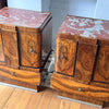 Pair Of Italian Art Deco Marble Top Bedside Cabinets