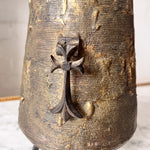 Load image into Gallery viewer, French Brutalist Tripod Lamp In Bronze And Gilt Metal By Max Bre

