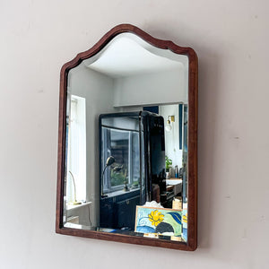Queen Anne Style Mahogany Bevelled Wall Mirror