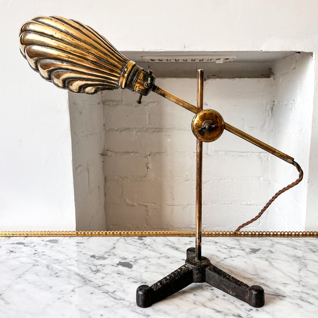 Vintage Brass Scalloped Table Lamp