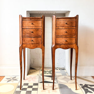 A Pair Of Vintage French Miniature Bedside Tables