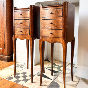 A Pair Of Vintage French Miniature Bedside Tables