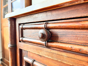 Antique French Faux Bamboo Cupboard With Marble Top