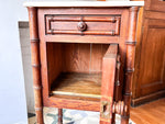 Load image into Gallery viewer, Antique French Faux Bamboo Cupboard With Marble Top
