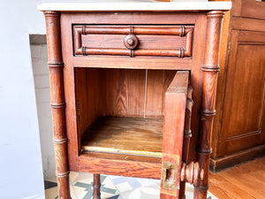 Antique French Faux Bamboo Cupboard With Marble Top