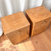 A Pair Of Art Deco Birds Eye Bedside Cabinets