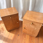 Load image into Gallery viewer, A Pair Of Art Deco Birds Eye Bedside Cabinets
