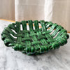Vintage Green Glazed Ceramic Woven Bowl By Vallauris