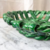 Vintage Green Glazed Ceramic Woven Bowl By Vallauris