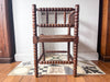 Antique Corner Bobbin Chair With Rush Seat