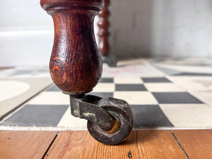 Antique Artist's Lidded Cabinet On Bobbin Supports With Castors