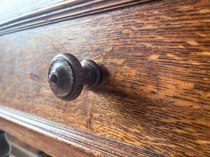 Antique Artist's Lidded Cabinet On Bobbin Supports With Castors