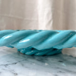 Load image into Gallery viewer, Vintage Blue Glazed Ceramic Woven Bowl
