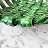 Vintage Green Glazed Ceramic Woven Bowl By Vallauris