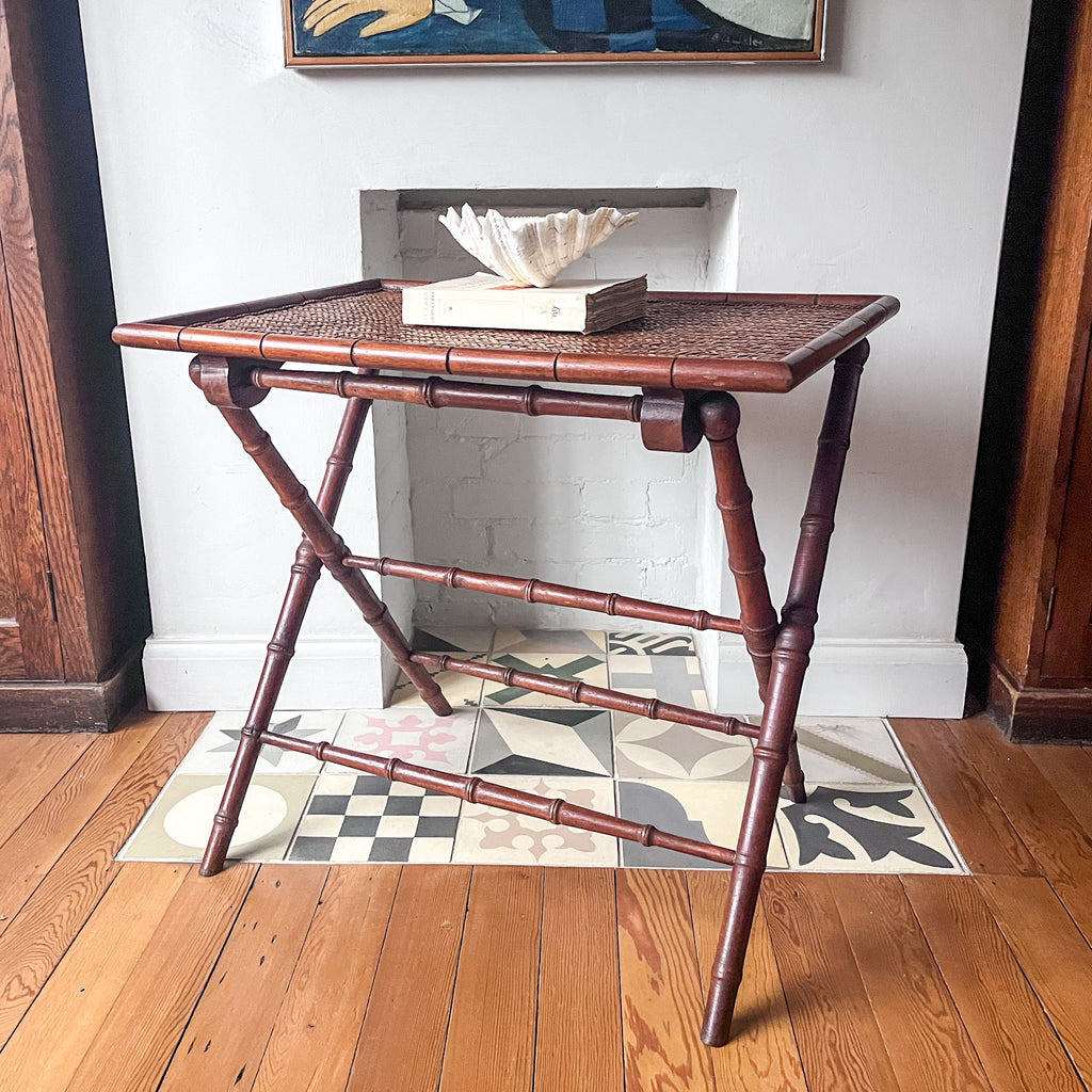 Vintage Faux Bamboo Foldable Occasional Table