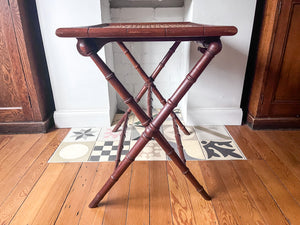 Vintage Faux Bamboo Foldable Occasional Table