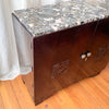 Large French Antique Art Deco Marble Top Cabinet
