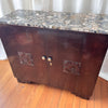 Large French Antique Art Deco Marble Top Cabinet