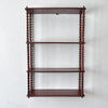 Antique Four Tier Mahogany Bobbin Wall Shelf