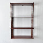 Load image into Gallery viewer, Antique Four Tier Mahogany Bobbin Wall Shelf
