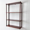 Antique Four Tier Mahogany Bobbin Wall Shelf