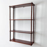 Load image into Gallery viewer, Antique Four Tier Mahogany Bobbin Wall Shelf
