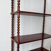 Antique Four Tier Mahogany Bobbin Wall Shelf