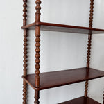 Load image into Gallery viewer, Antique Four Tier Mahogany Bobbin Wall Shelf
