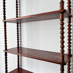 Load image into Gallery viewer, Antique Four Tier Mahogany Bobbin Wall Shelf

