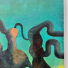 French Vintage Surrealist Oil Painting On Canvas