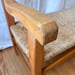 Load image into Gallery viewer, Vintage French Rail Back Bench With Rush Seat
