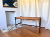 Antique Bobbin Bench With Rush Seat