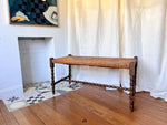 Load image into Gallery viewer, Antique Bobbin Bench With Rush Seat
